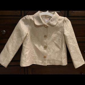 Girls gold jacquard cheetah print jacket.  Size 4T-5T